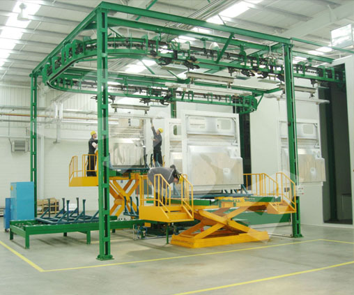 Powder coating line for complex product_08